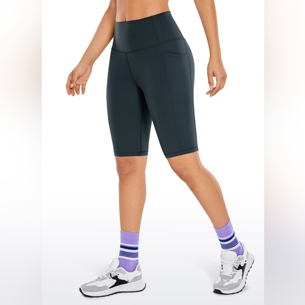 Yoga Shorts with Pockets - Dark Green